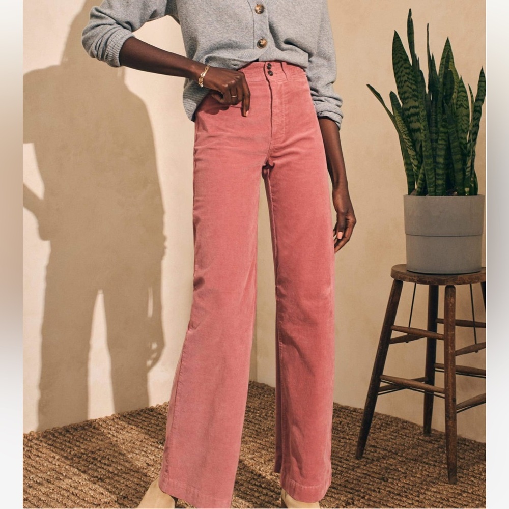 Faherty Pink Boot Cut Pants